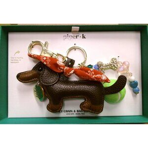 Dachshund Faux Leather Keychain & Bag Charm by Piper K